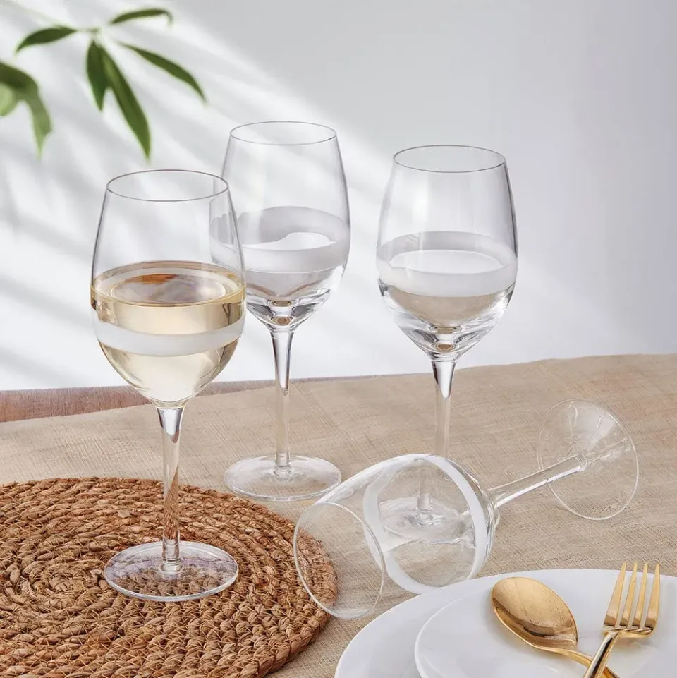 Fitz and Floyd Organic Band set 4 calici vino bianco 425 ml