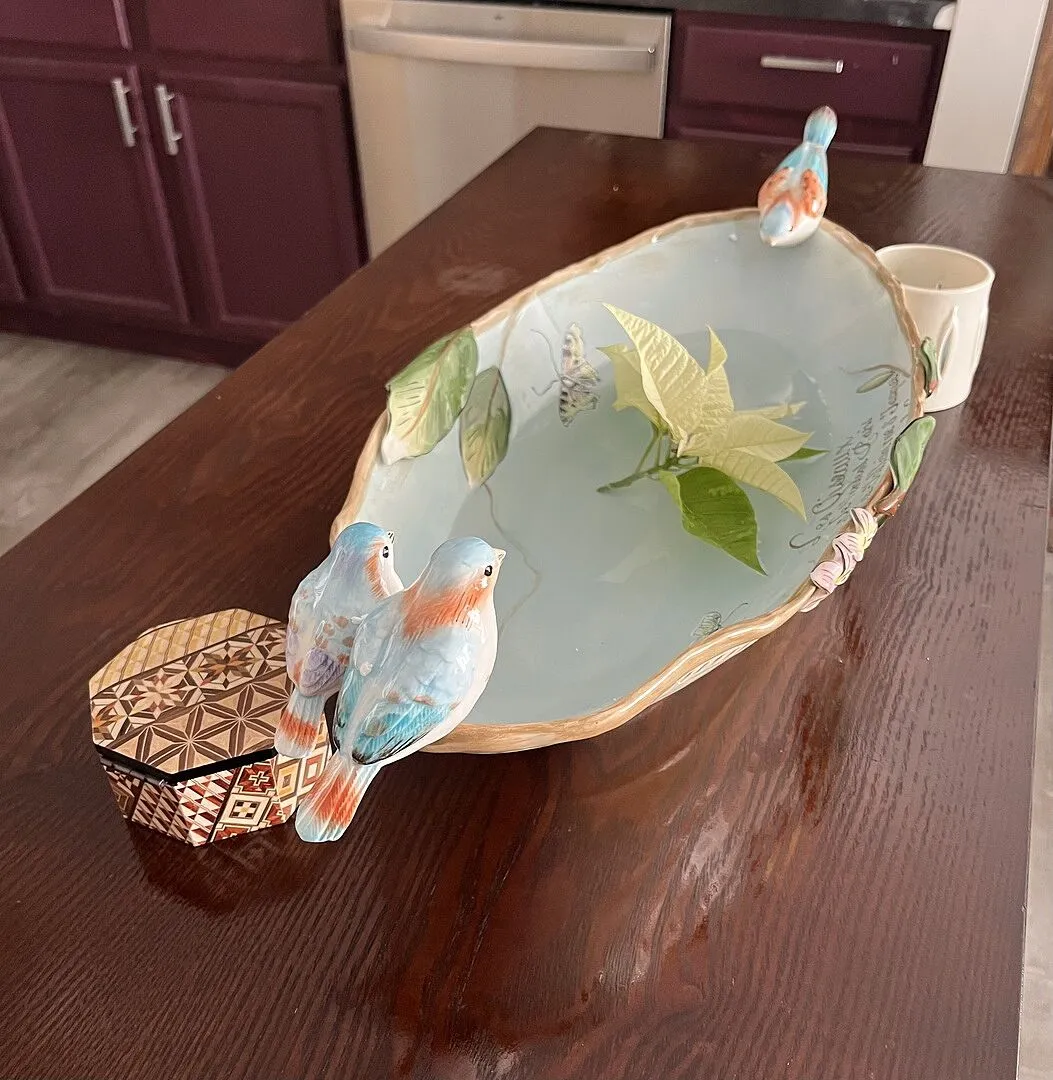 Fitz and Floyd Toulouse Blue servizio piatti 12 pezzi stoneware