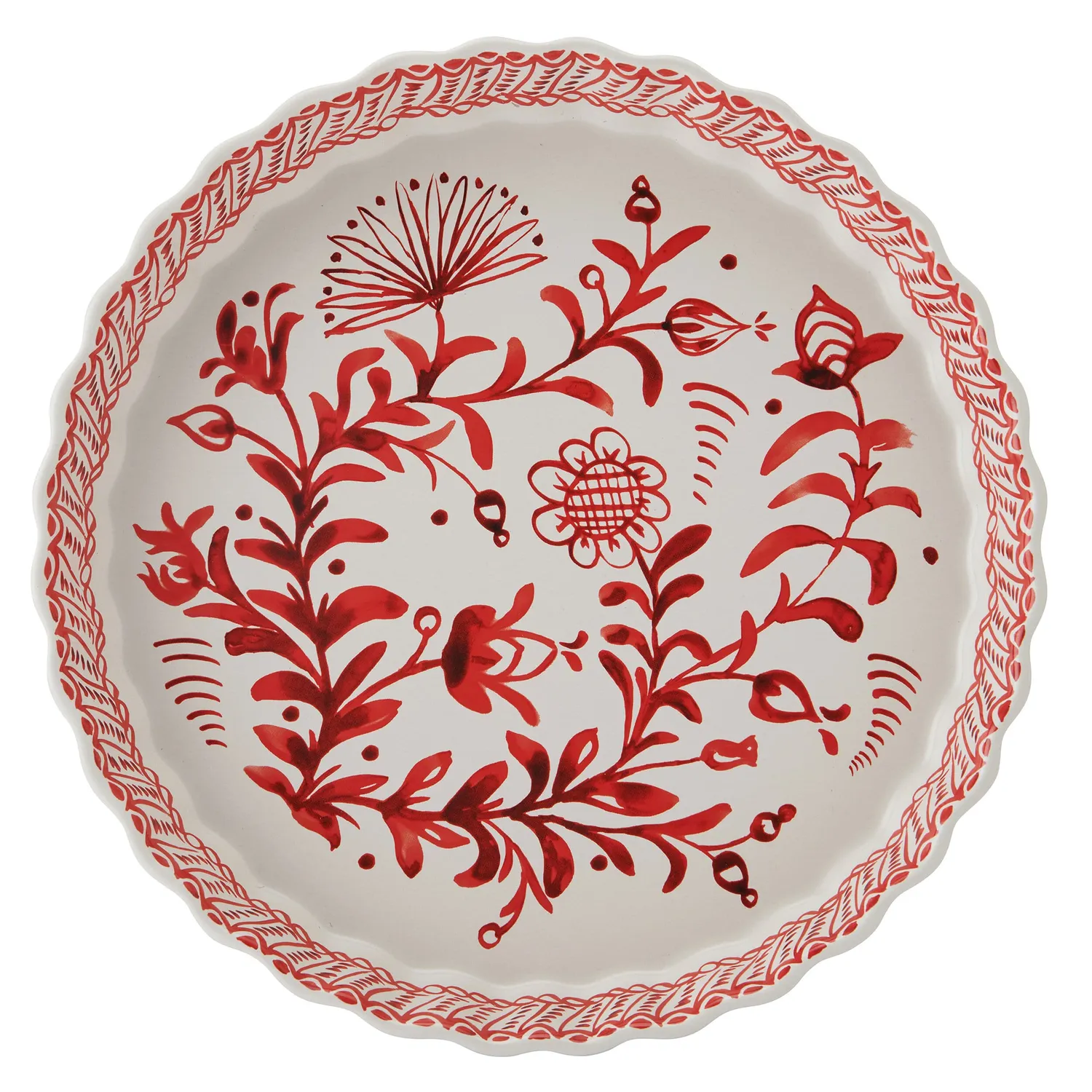 Fitz and Floyd Sicily Red tortiera Natale gres rosso
