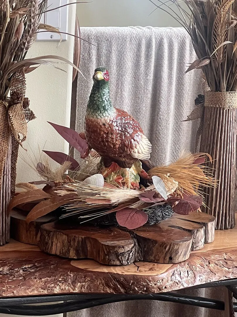 Fitz and Floyd Harvest statuetta fagiano ceramica 27 cm