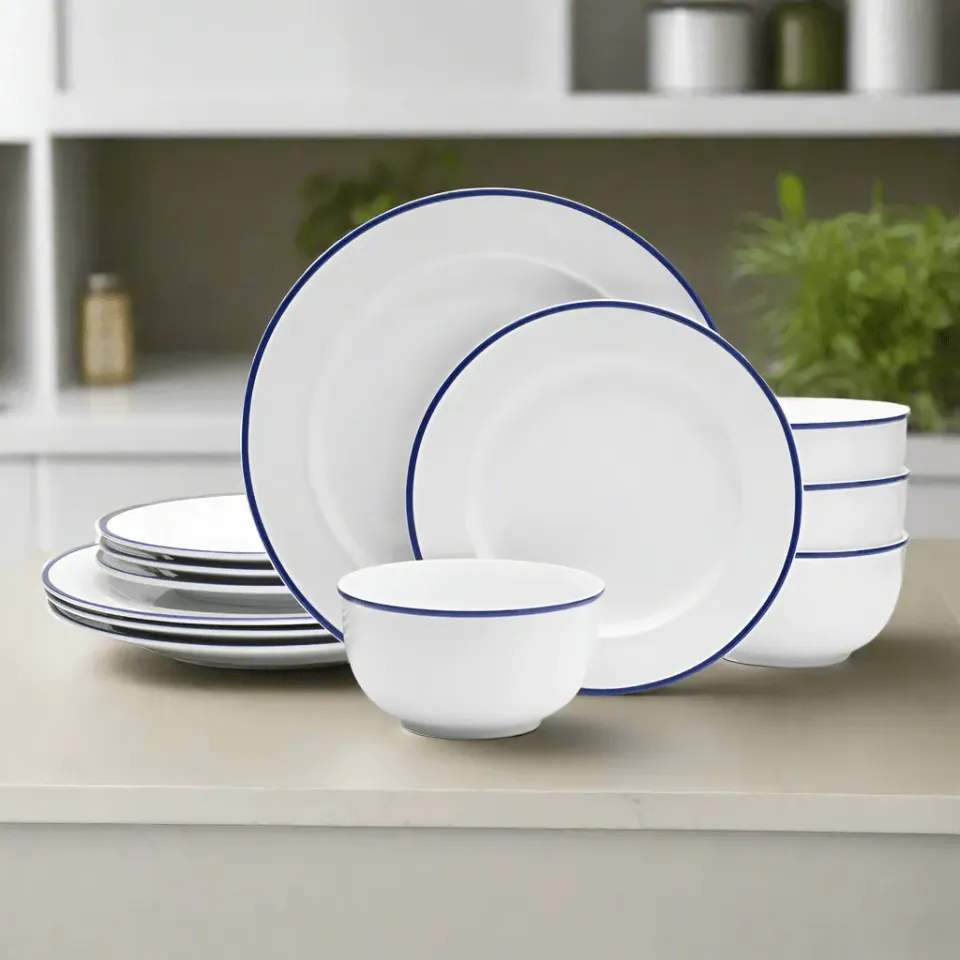 Fitz and Floyd Everyday Bistro servizio piatti 12pz blu