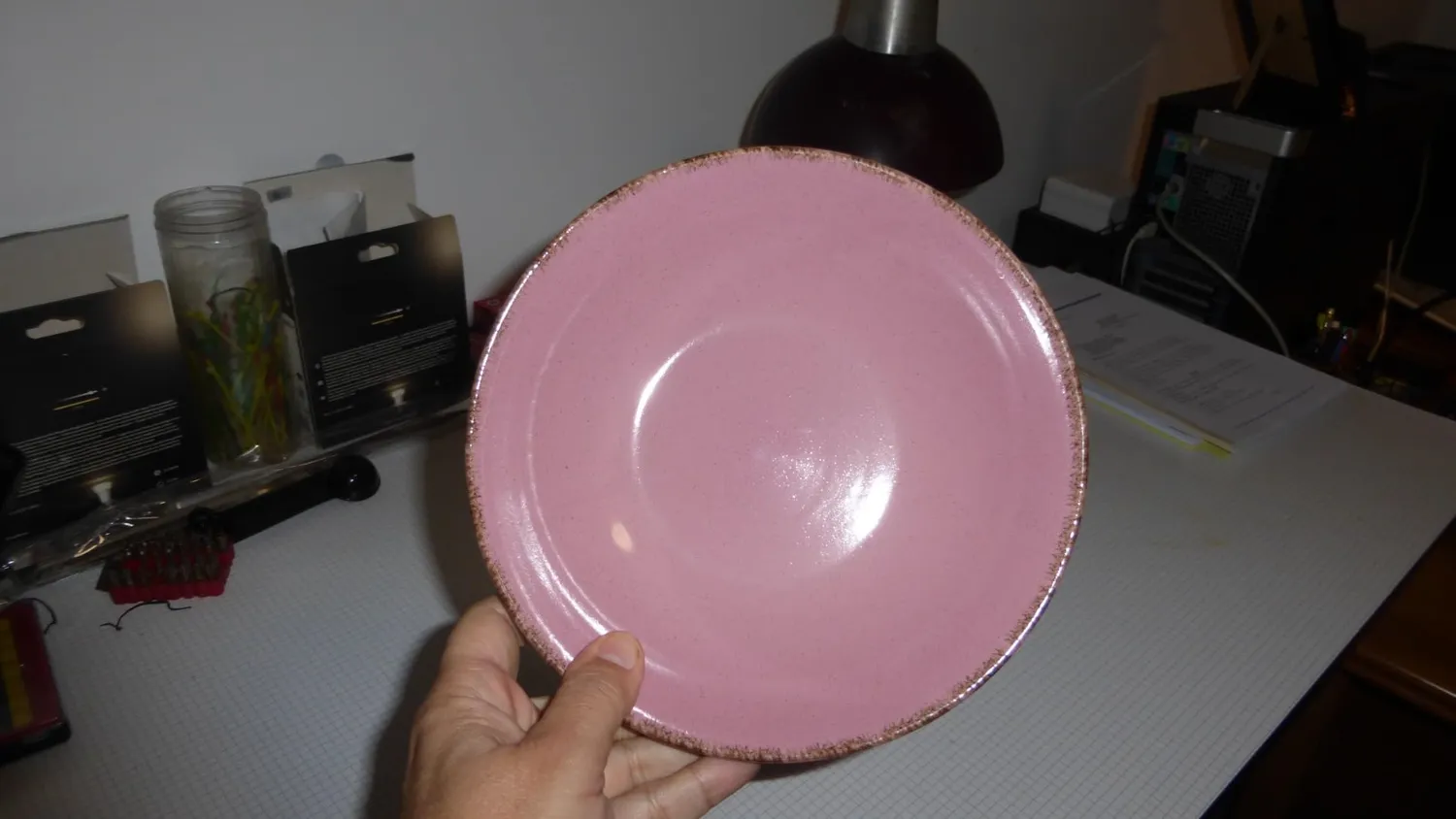 Pure Living Rustic Set 6 Piatti Fondi Rosa 19 cm Steingut
