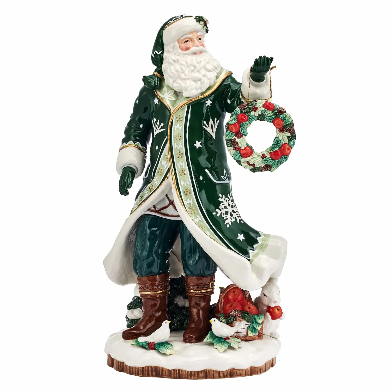 Fitz and Floyd Winter Frost Santa statuina Babbo Natale 18 IN