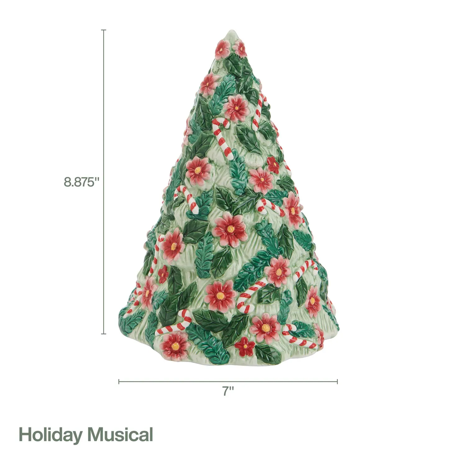 Fitz and Floyd Candy Cane carillon albero Natale 22 cm verde
