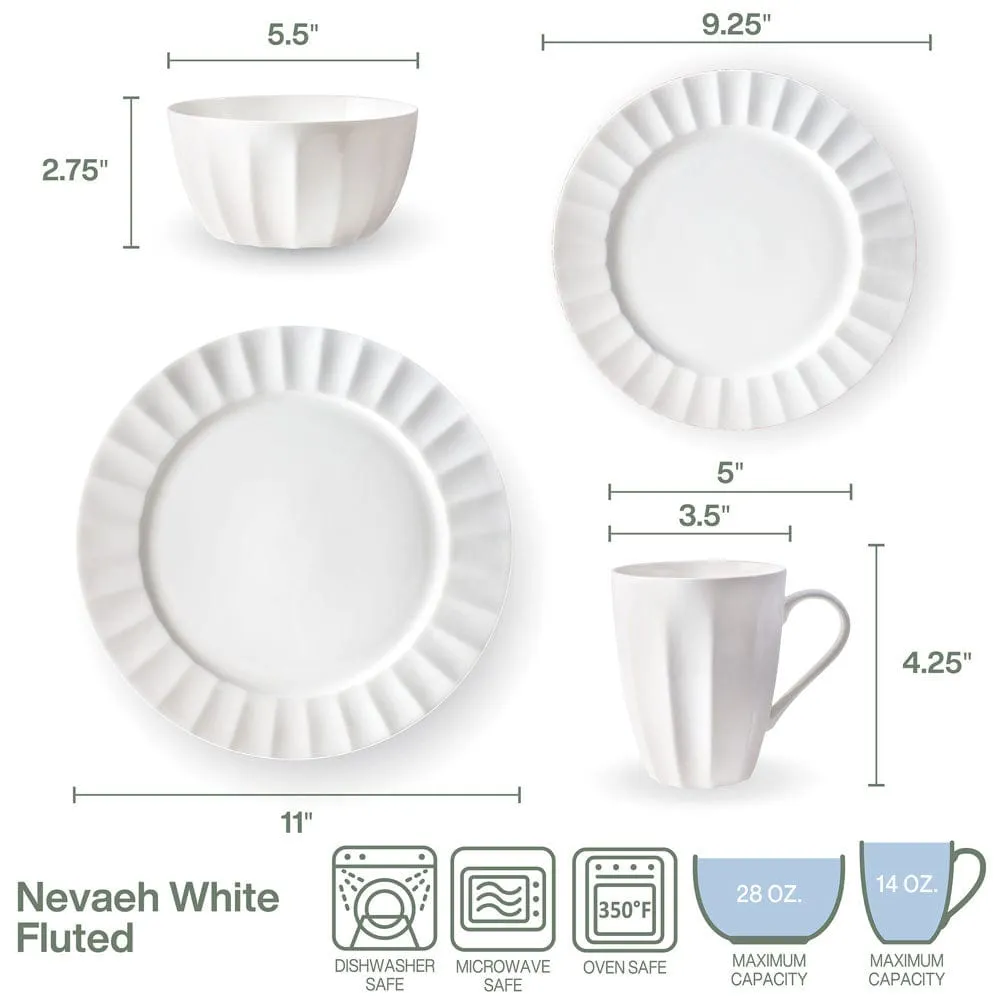 Fitz and Floyd Nevaeh White servizio piatti 16 pz bone china