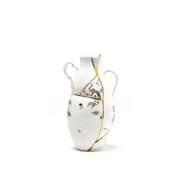 Seletti Kintsugi vaso porcellana con oro