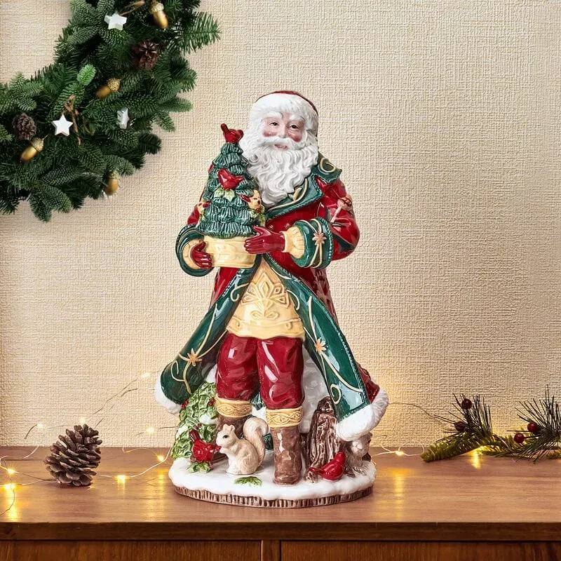 Fitz and Floyd Bellacara Studio Santa statuina Natale 12.75 IN