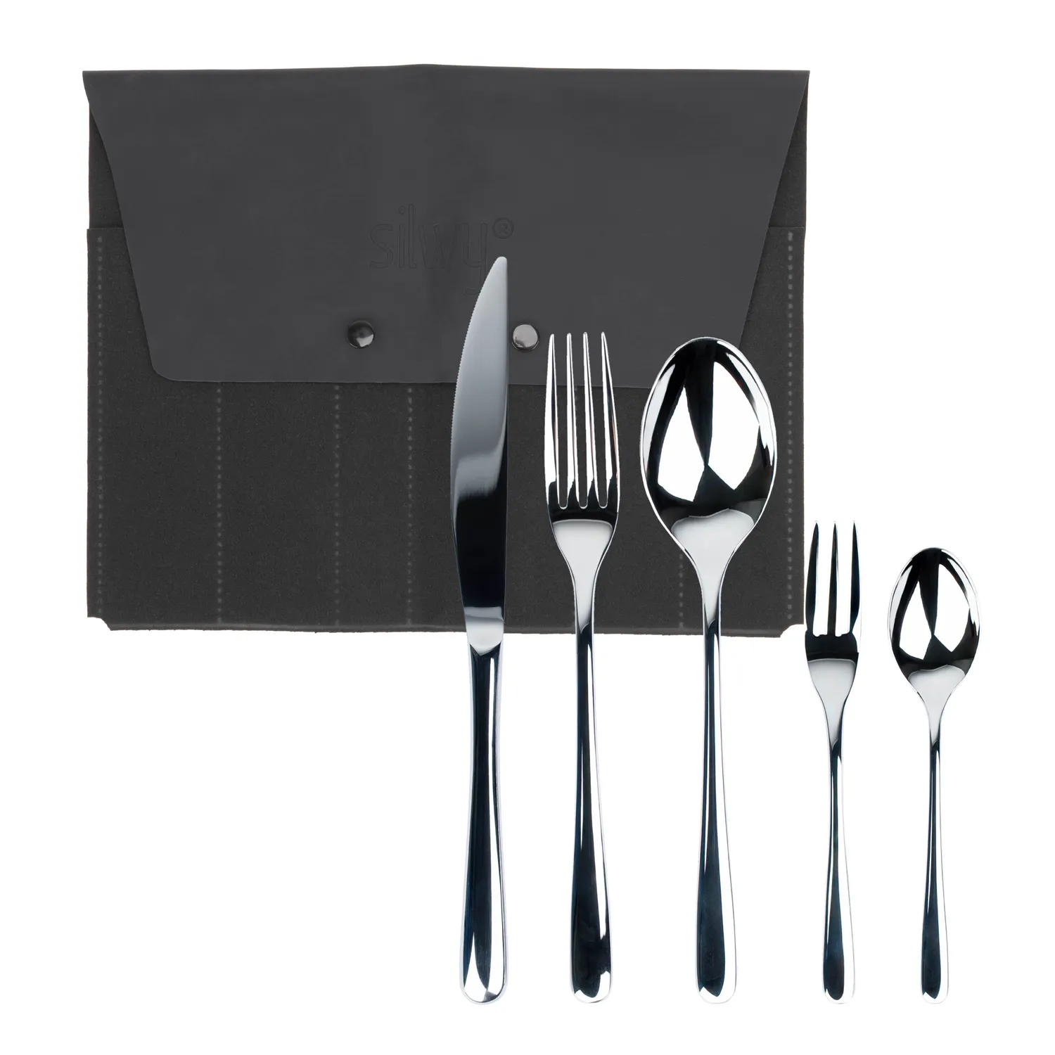 Silwy set posate da viaggio acciaio inox 6 pezzi
