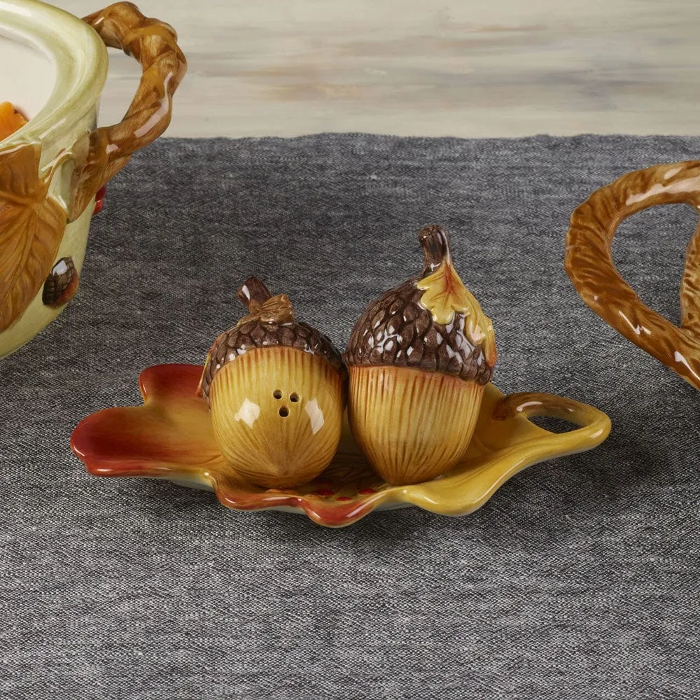 Fitz and Floyd Harvest set sale e pepe ghianda con vassoio