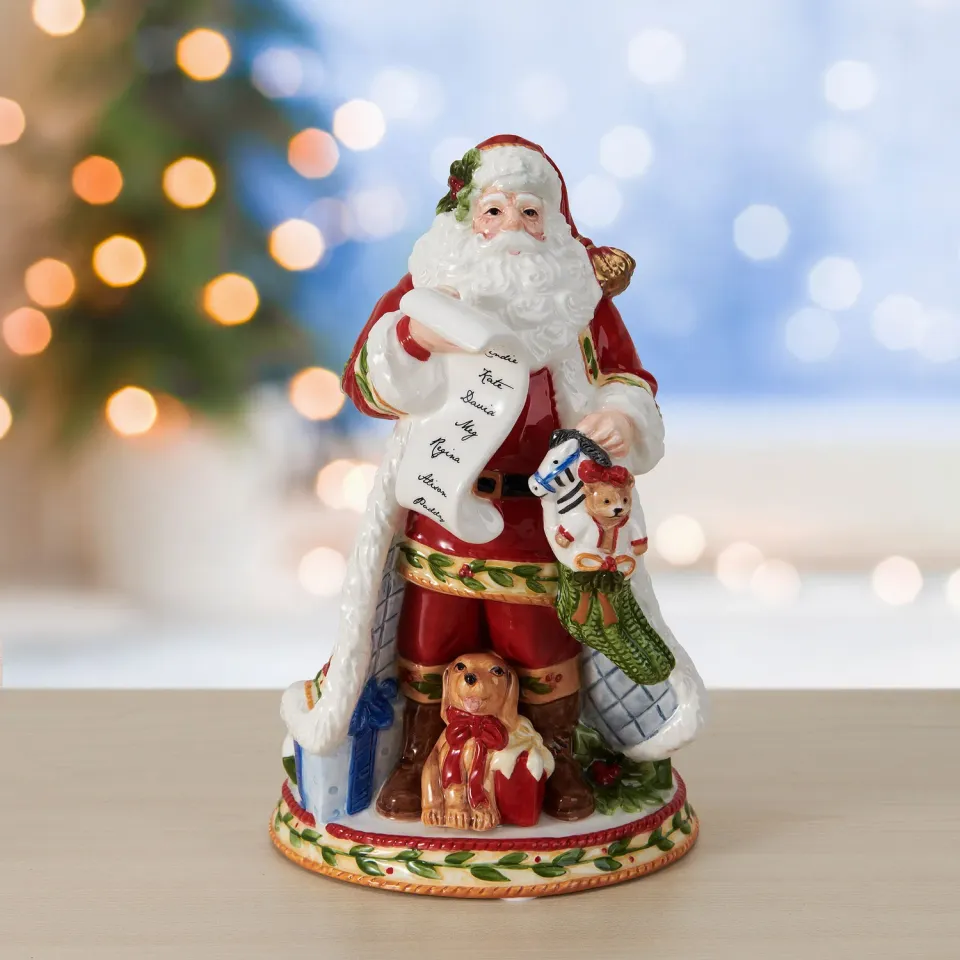 Fitz and Floyd Santa's Gift Musical Figurine statuina musicale 23,5 cm