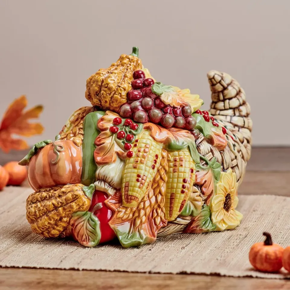 Fitz and Floyd Harvest Fall Cornucopia biscottiera terraglia 30 cm