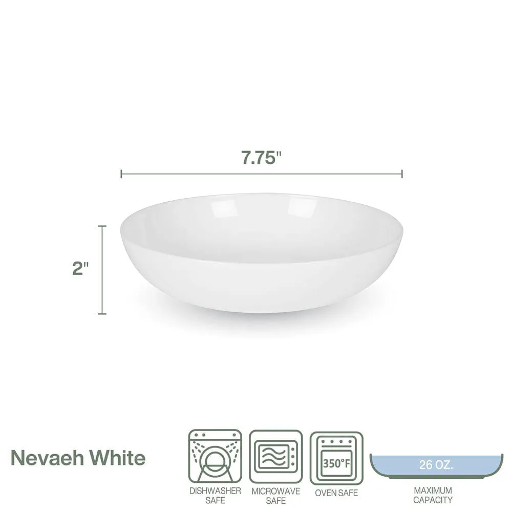 Fitz and Floyd Nevaeh White set 4 piatti pasta 26 oz bianchi