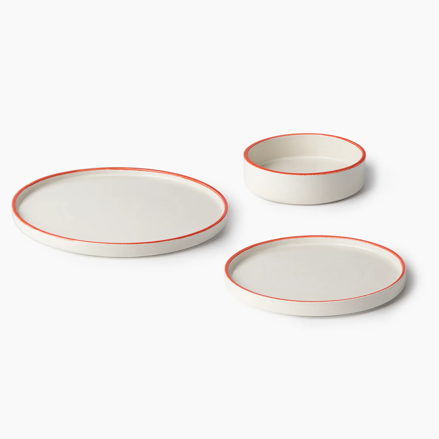 Gigi tris piatti ceramica rosso carminio 3 pezzi