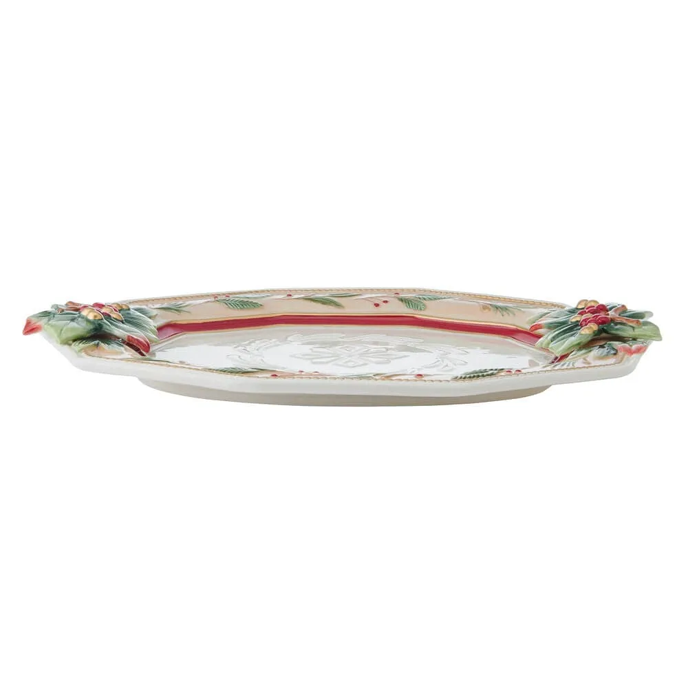 Fitz and Floyd Woodland Holiday vassoio portata in ceramica