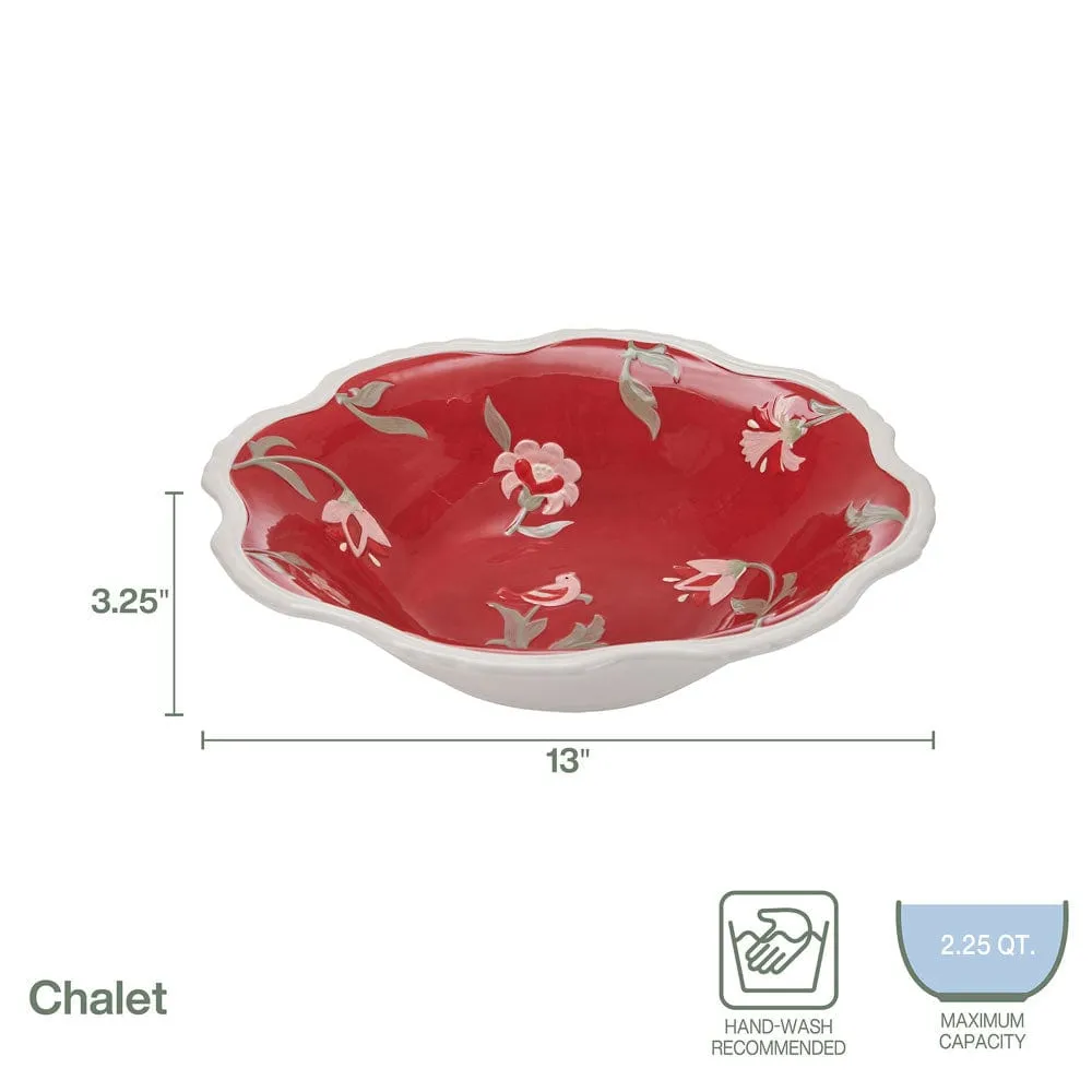 Fitz and Floyd Chalet ciotola verdure rossa 2,1 l