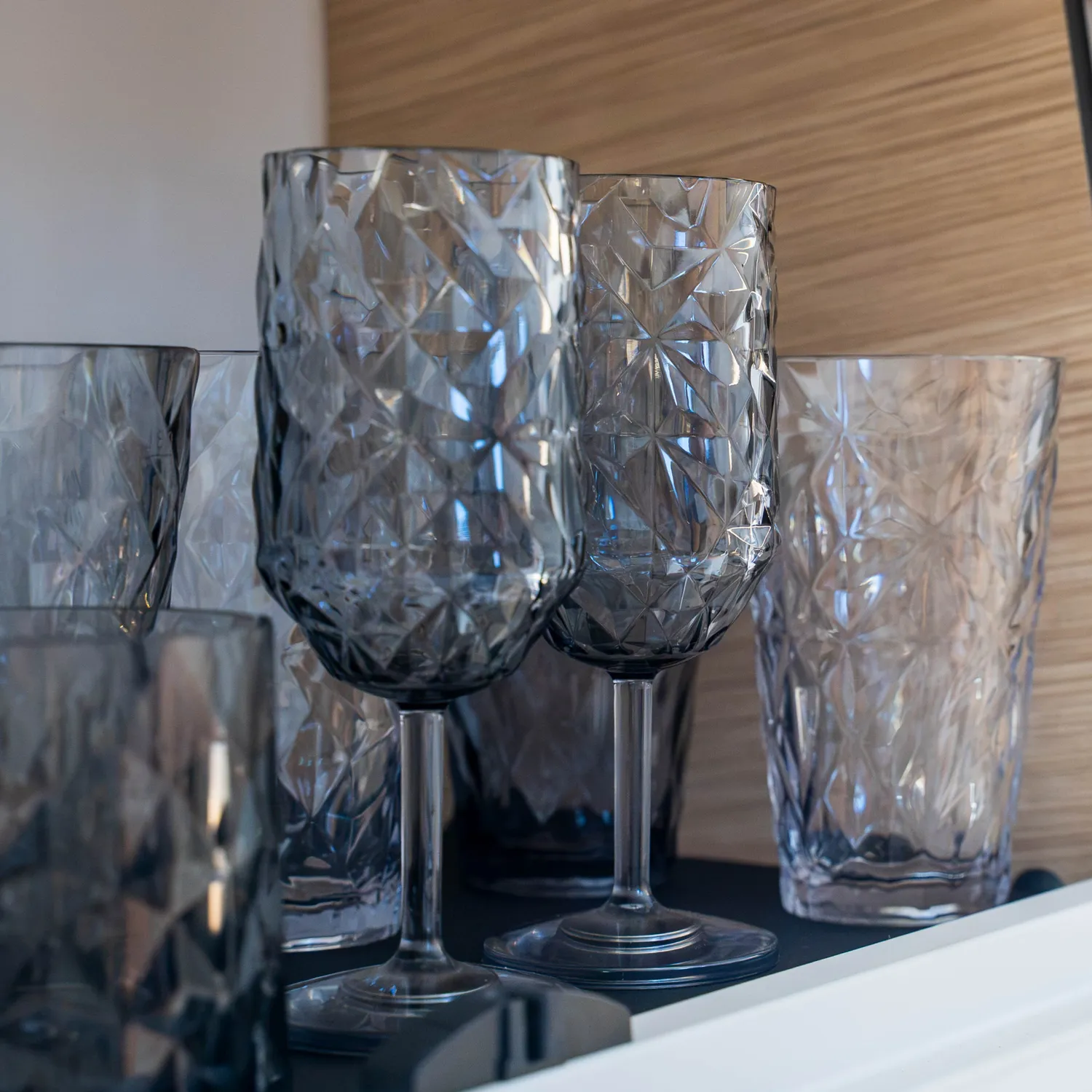 Silwy Prisma calice vino grigio set famiglia infrangibile