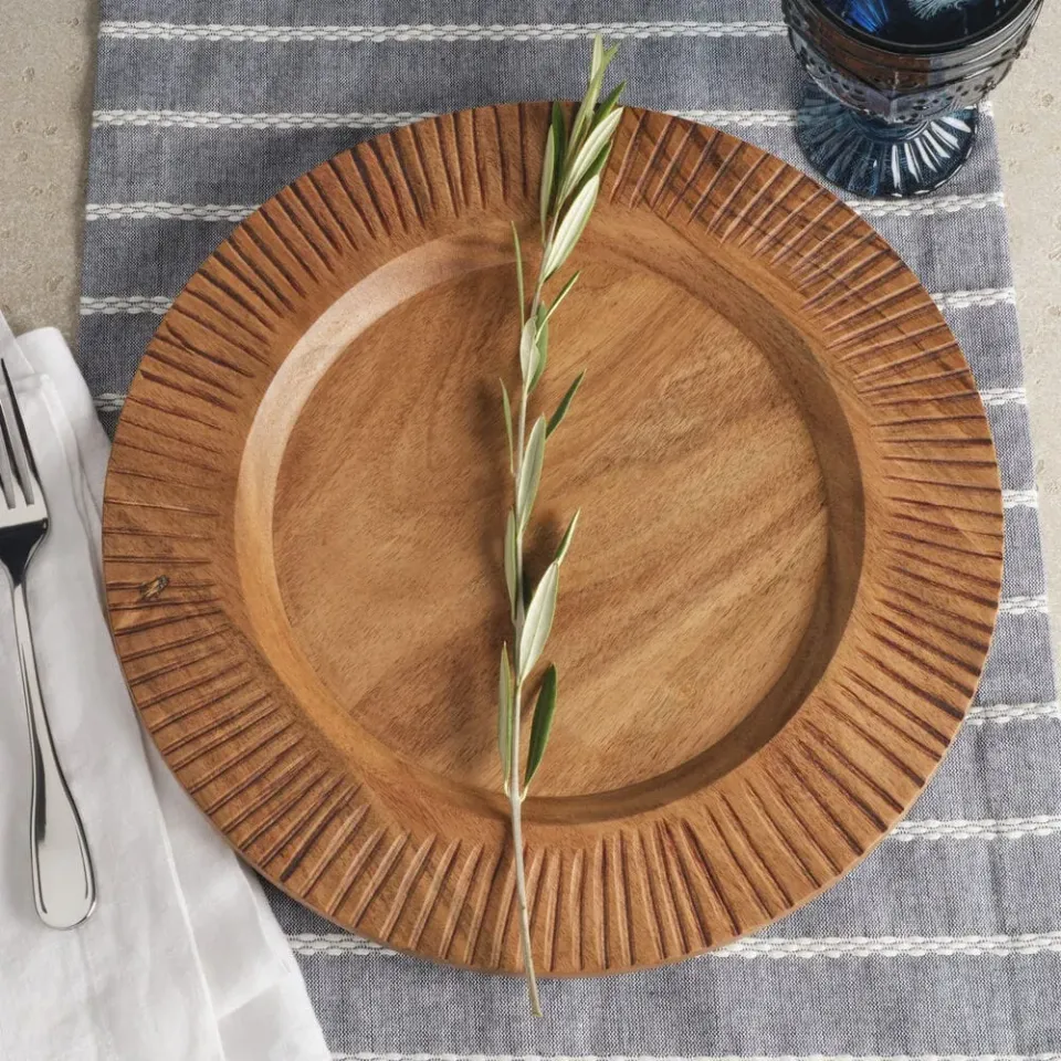 Fitz and Floyd Caleb set 2 sottopiatti legno acacia