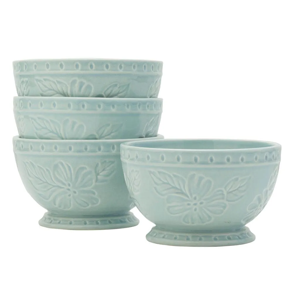 Fitz and Floyd English Garden ciotole zuppa set 4 gres