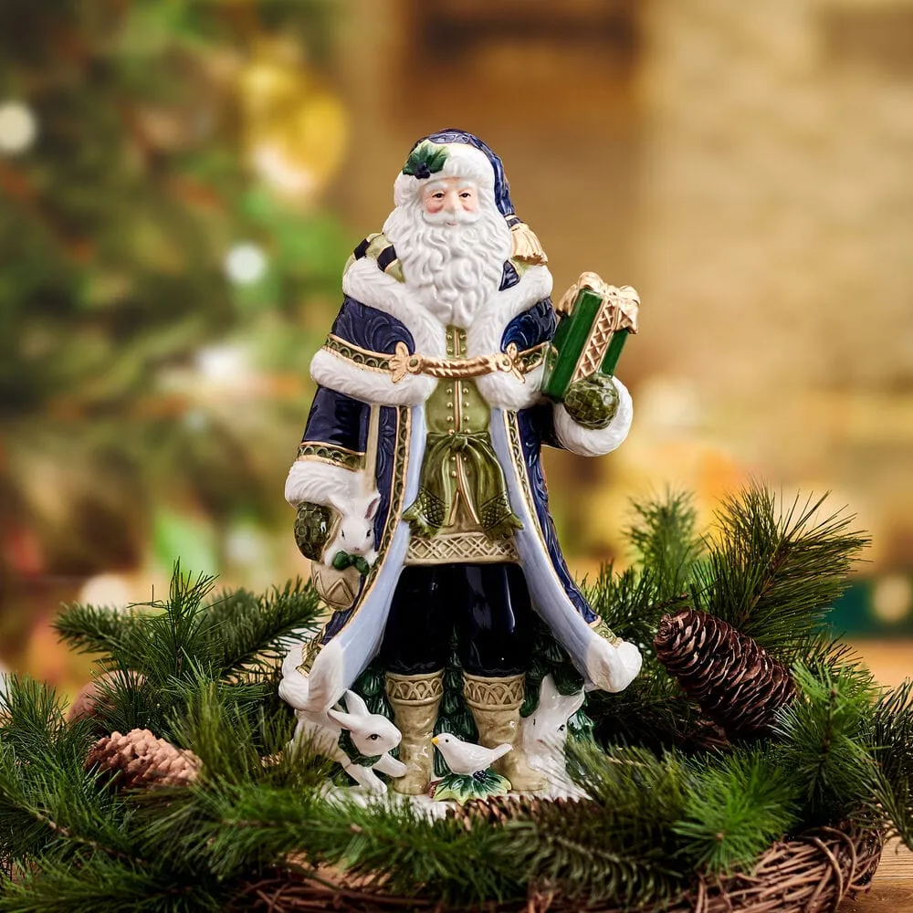 Fitz and Floyd Telluride Studio Blue Santa statuetta blu 33 cm