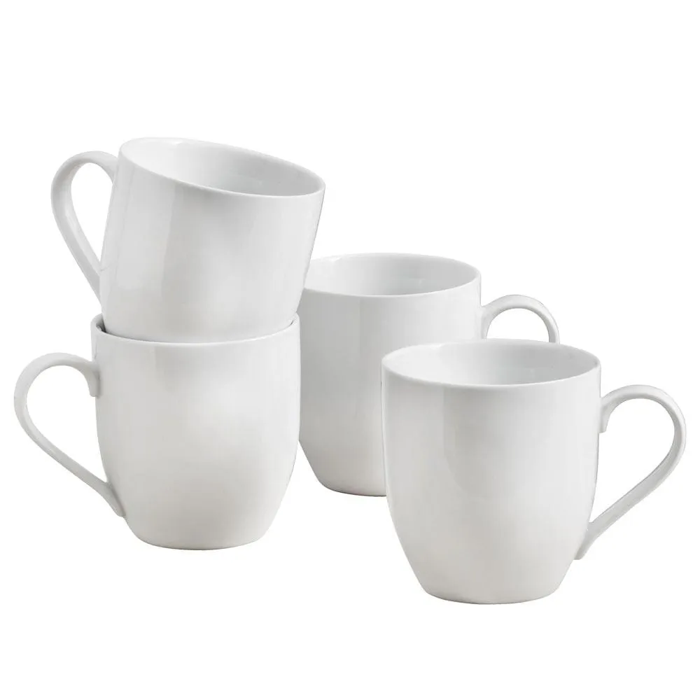 Fitz and Floyd Everyday White Coupe set 4 mug porcellana