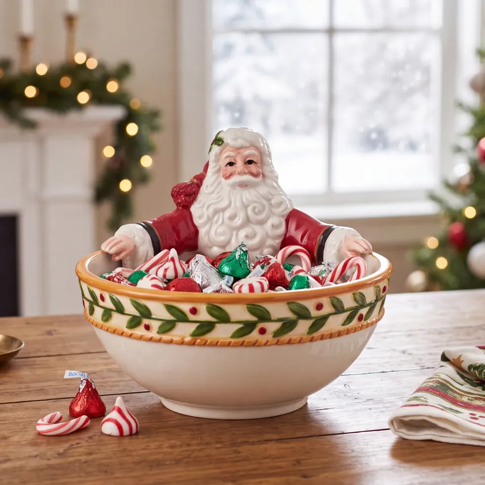 Fitz and Floyd Santa's Gift Small ciotola caramelle natale