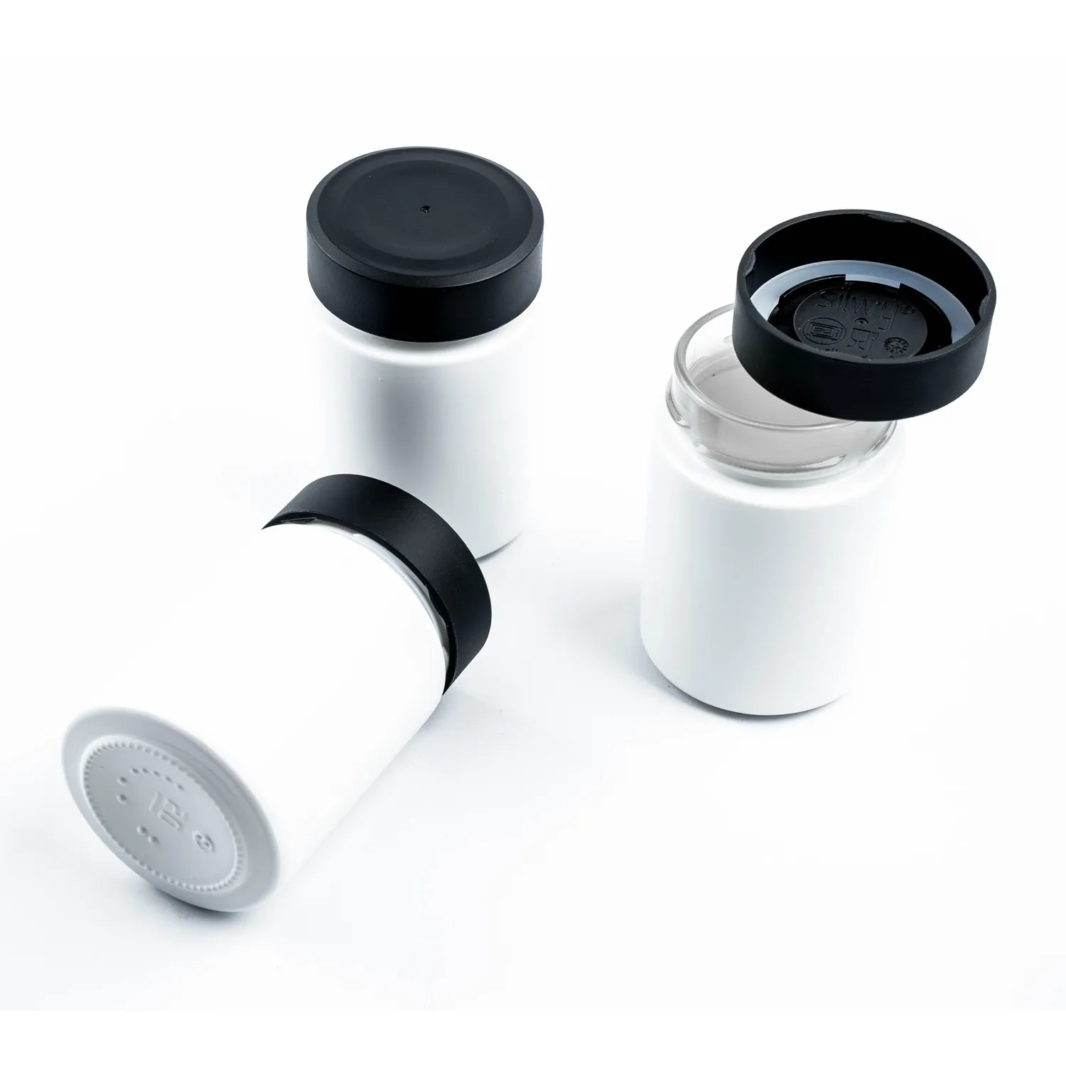 Silwy Barattoli magnetici bianchi 192 ml con barra bianca
