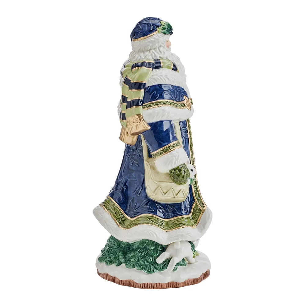 Fitz and Floyd Telluride Studio Blue Santa statuetta blu 33 cm