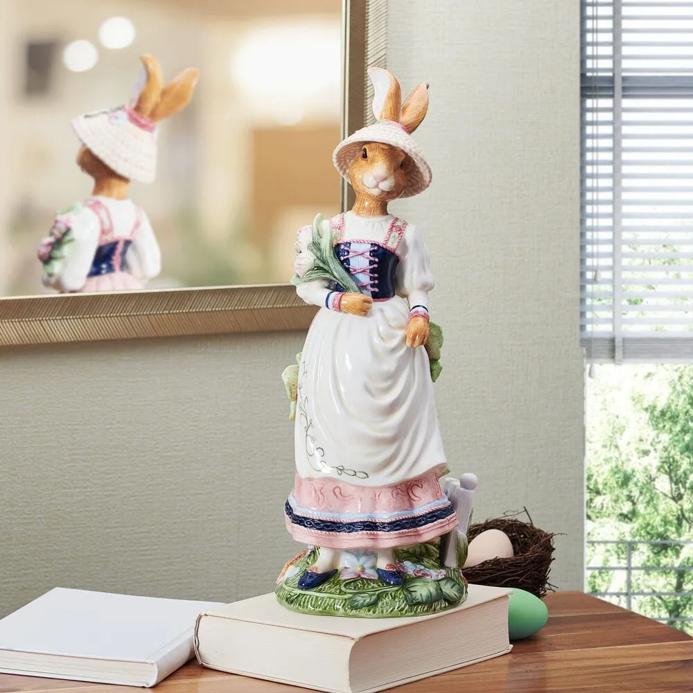 Fitz and Floyd Jardin statuetta coniglio femmina ceramica 44 cm