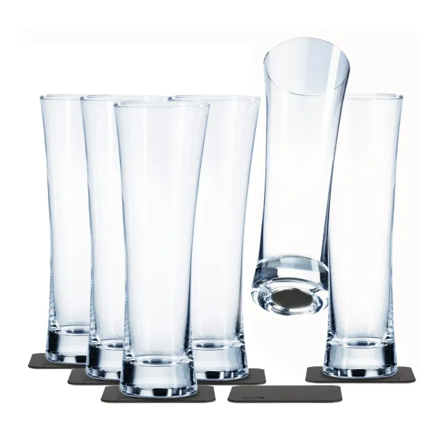 Silwy Birra bicchieri magnetici cristallo con pad antiscivolo