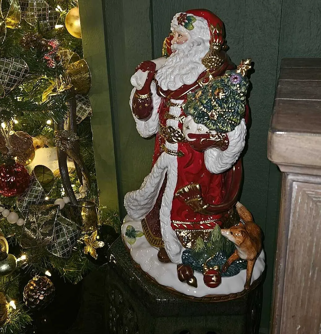 Fitz and Floyd Renaissance Holiday Statuina Babbo Natale 47 cm