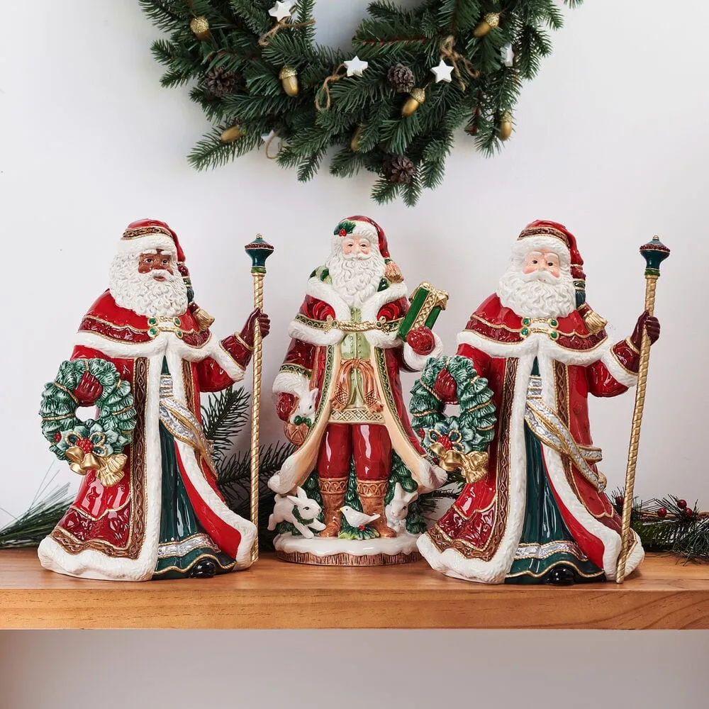 Fitz and Floyd Telluride Studio Santa Statuetta 13 IN Rossa