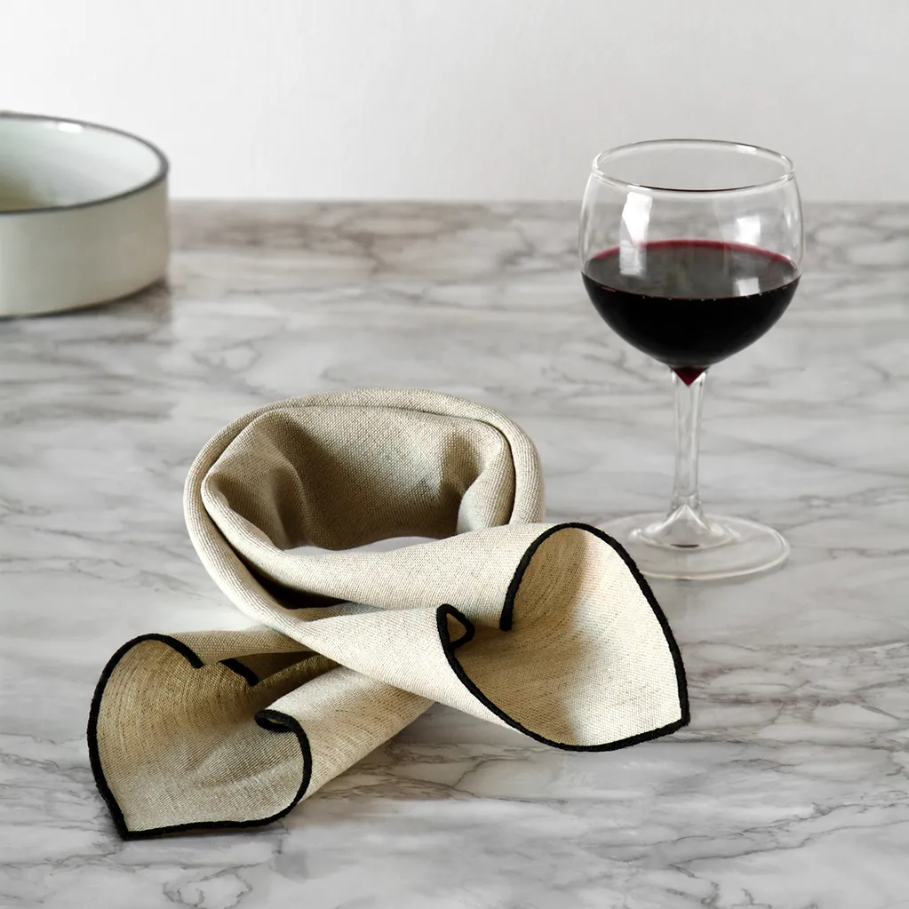 Tavola Ceramica Noemi Coppia Tovaglioli Bianco Puro in tessuto