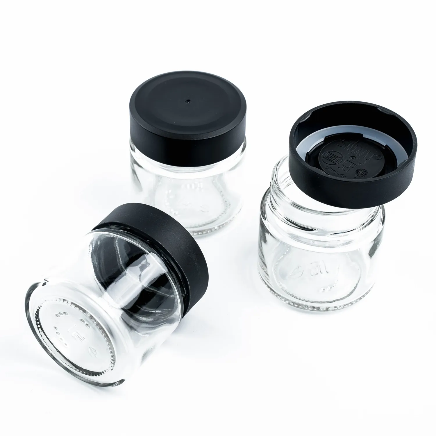 Silwy Black & Classy barattoli magnetici 125 ml con strisce nere