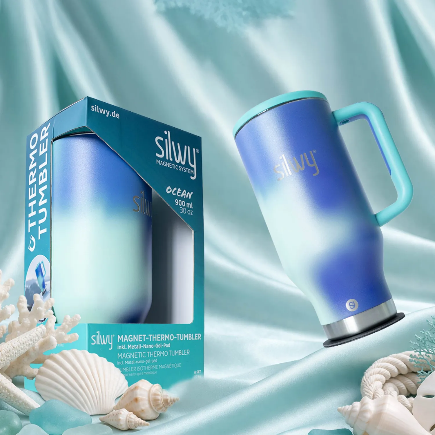 Silwy Ocean Thermos Magnetico 900 ml con Cannuccia