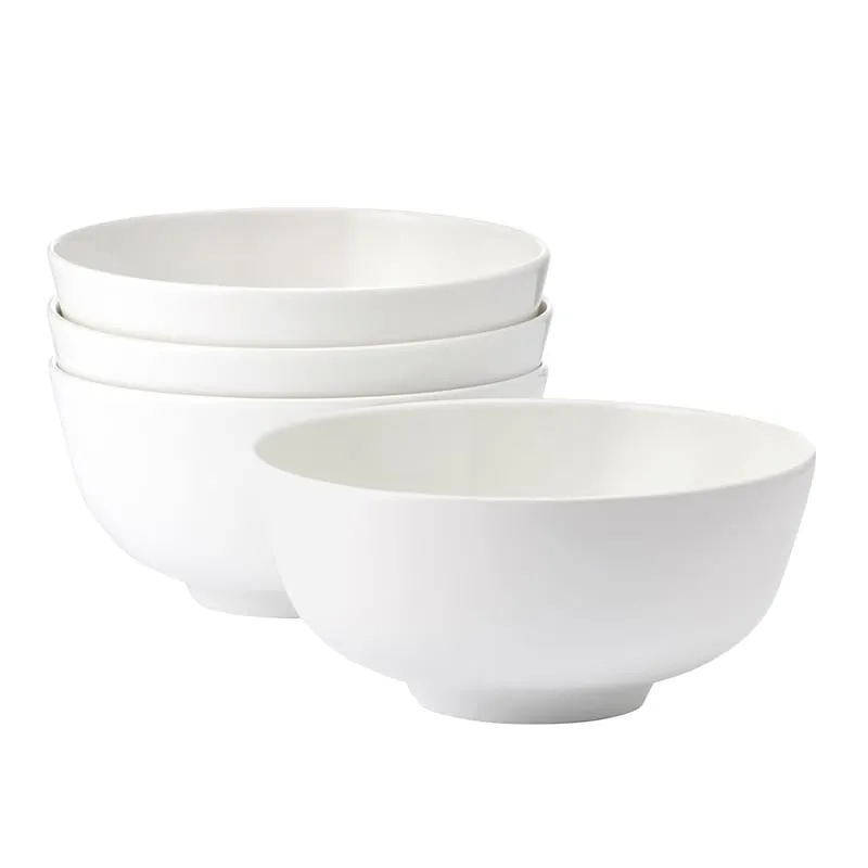 Fitz and Floyd Nevaeh White Classic Rim ciotole zuppa 4 pezzi
