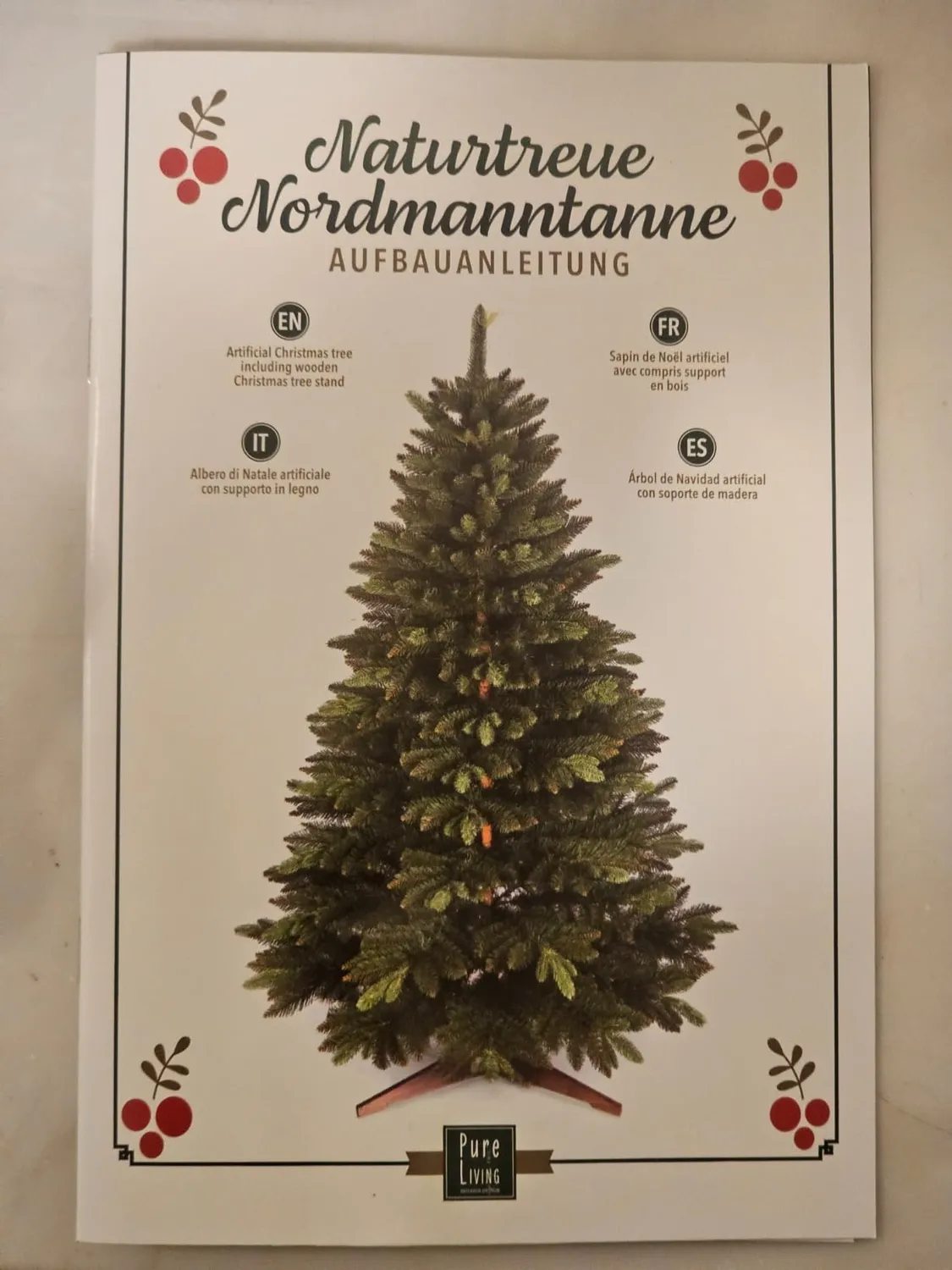 Pure Living albero di Natale artificiale 150 cm realistico borsa