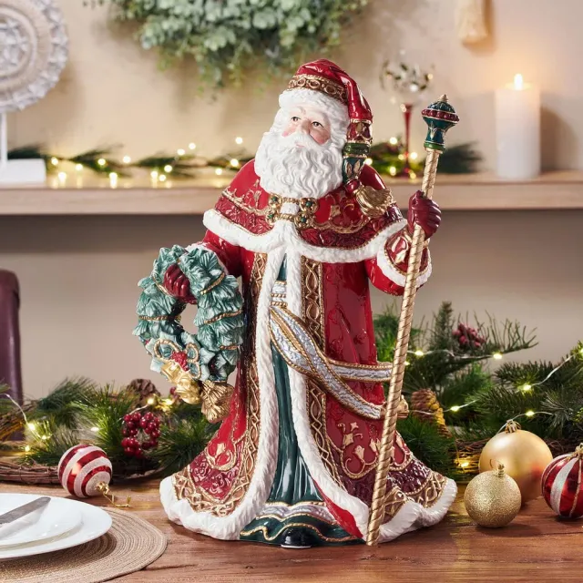 Fitz and Floyd Noel Holiday statua Babbo Natale 49 cm ceramica