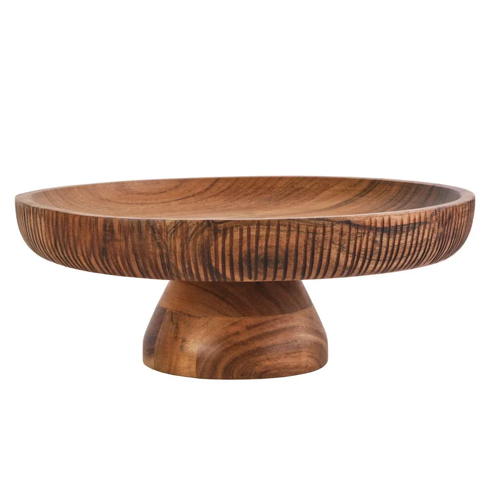 Fitz and Floyd Caleb alzata torta legno acacia 30 cm