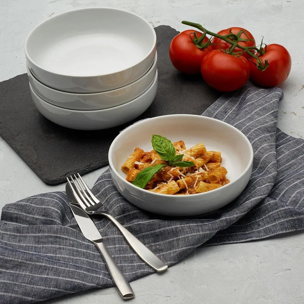Fitz and Floyd Everyday White set 4 piatti pasta porcellana