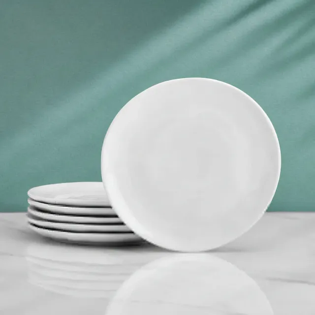 Fitz and Floyd Everyday White set 6 piattini porcellana