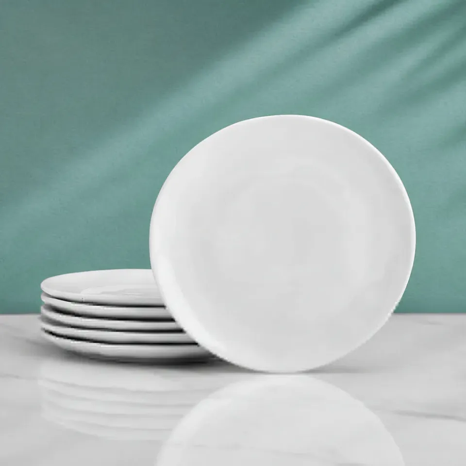 Fitz and Floyd Everyday White set 6 piattini porcellana