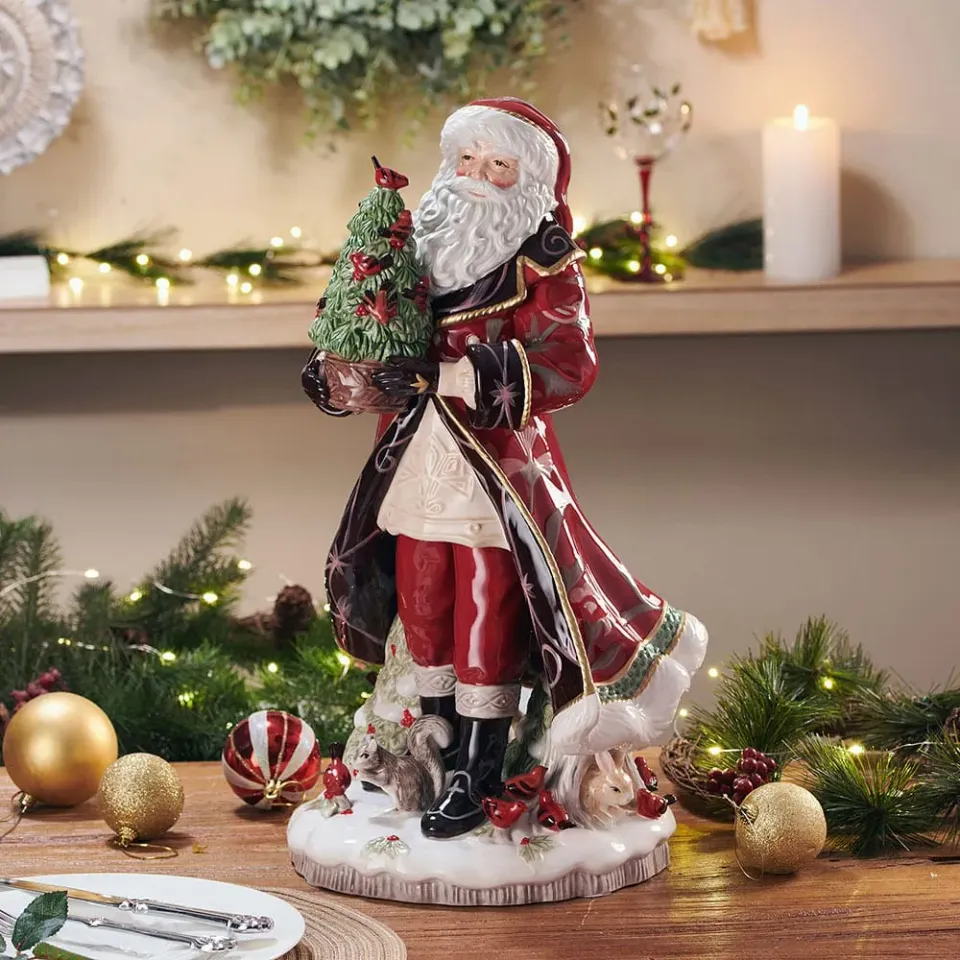 Fitz and Floyd Chalet statuina Babbo Natale 49,5 cm