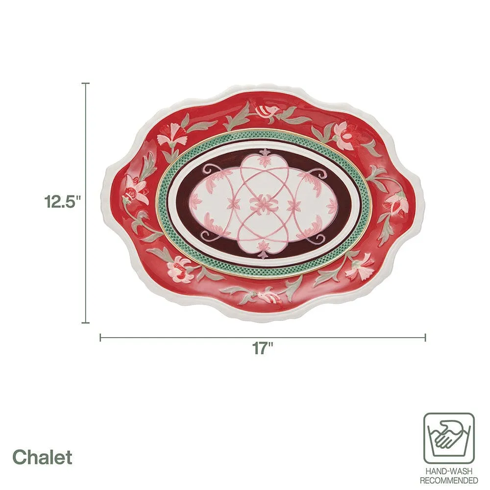 Fitz and Floyd Chalet vassoio ovale 43 cm terracotta