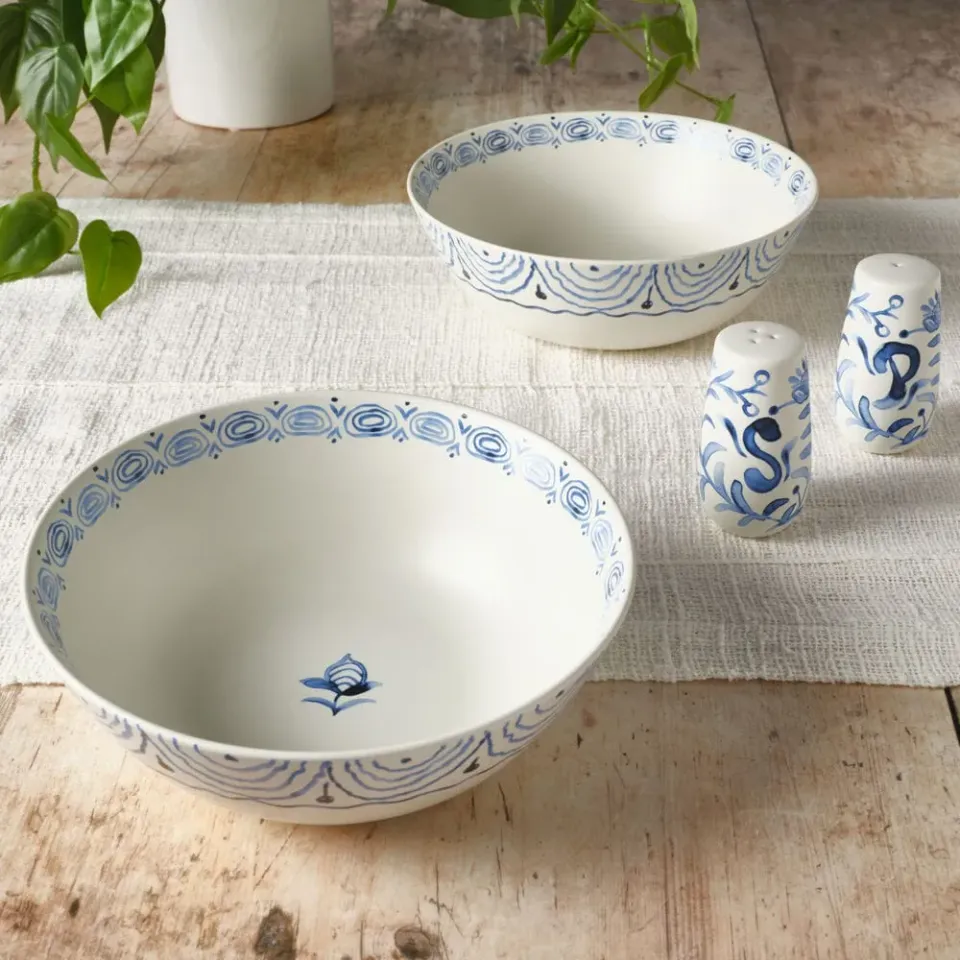 Fitz and Floyd Sicily Blue set 2 ciotole con sale e pepe