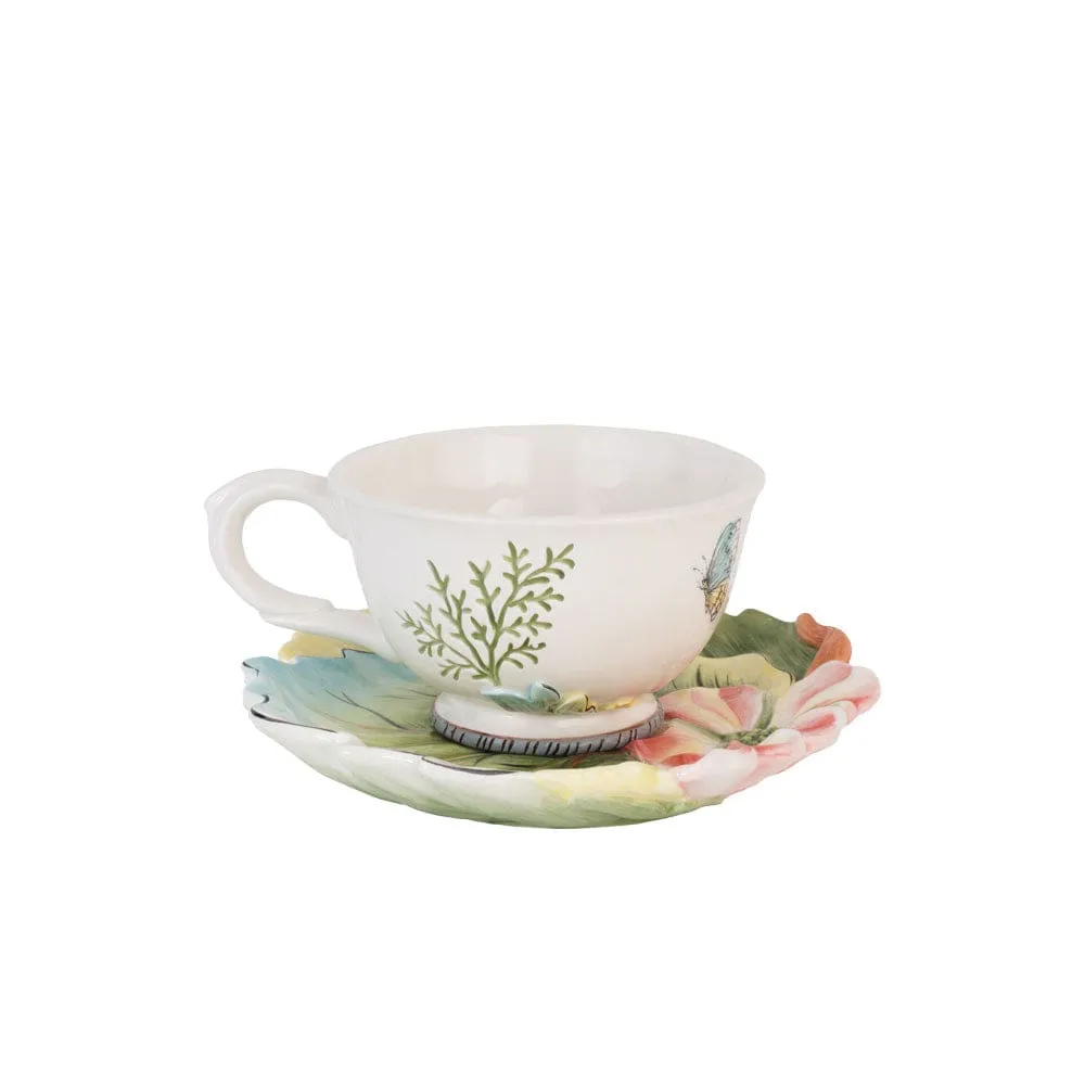Fitz and Floyd English Garden set 2 tazzine da te con piattino