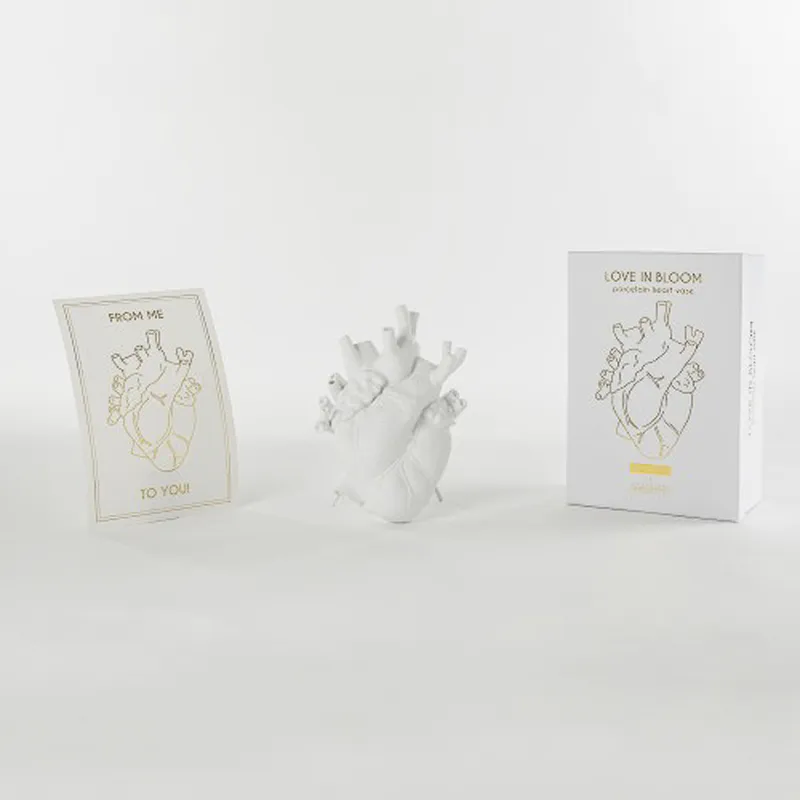 Seletti Love in Bloom vaso cuore porcellana