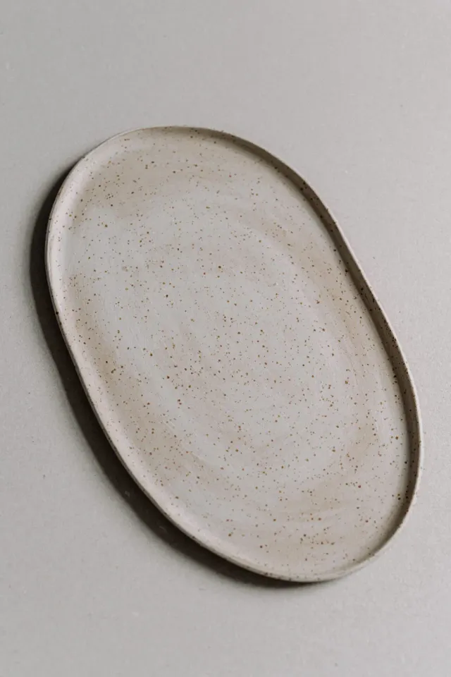 Poemi Earth vassoio ceramica 41x25 cm crema