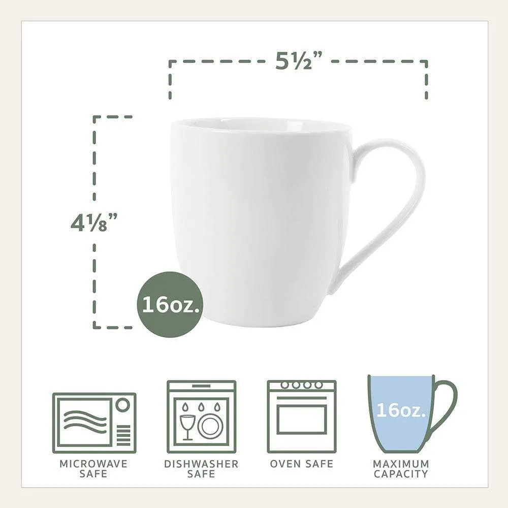 Fitz and Floyd Everyday White Coupe set 4 mug porcellana