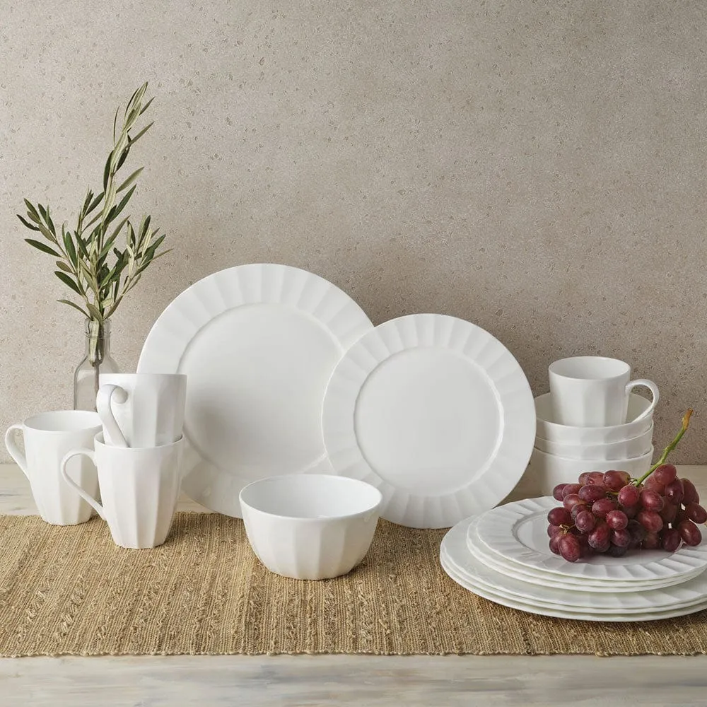 Fitz and Floyd Nevaeh White servizio piatti 16 pz bone china