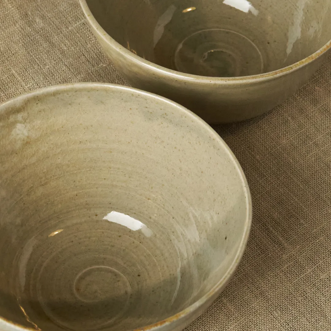 Studio Delta Pottery Celadon set 2 ciotole gres 13 cm